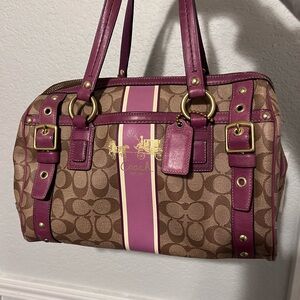 Coach signature canvas satchel bag